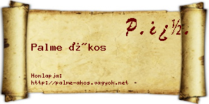 Palme Ákos névjegykártya
